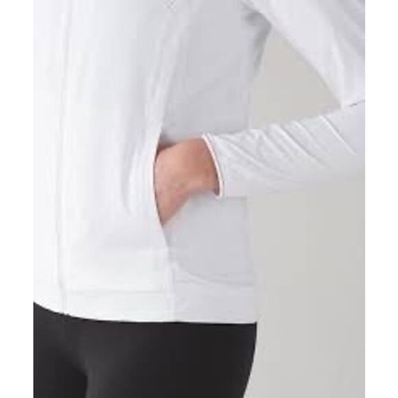 Lululemon Hit It Jacket White Laser Cut Perforated Zip Up Activewear Size 4 - Picture 2 of 14
